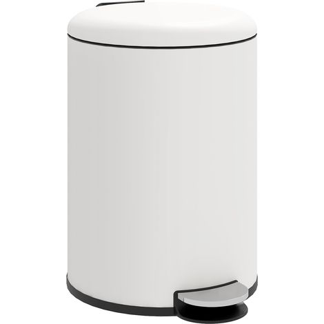 Pattumiera a Pedale 20 Litri 36x30x44,5 cm con Chiusura Silenziosa in Metallo e PP Crema (1/5)