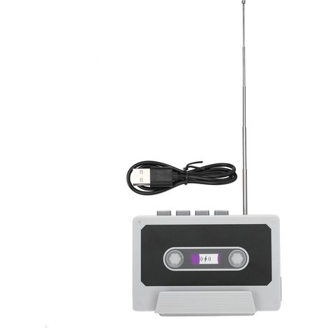 Enceinte Bluetooth Rétro Support Téléphone Radio FM Stéréo Portable Rechargeable USB Design Compact pour Extérieur Maison Blanc (1/5)