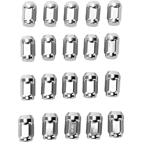 Écrous de Roue Argentés 1/2-20, 3/4 Pouces 19mm pour Ford Explorer Edge Mustang (1/5)