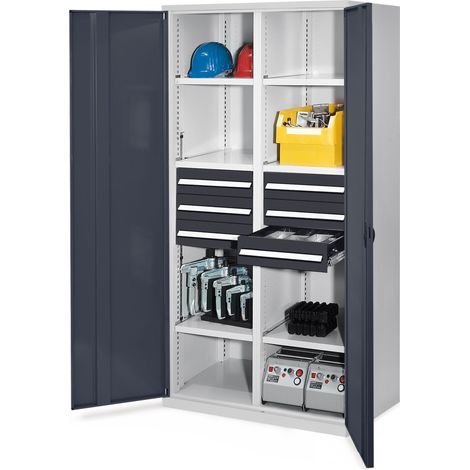 Kappes Schwerlastschränke mit Mitteltrennwand 1950x1000x600mm Vollblechtüren Modell 53 anthrazitgrau