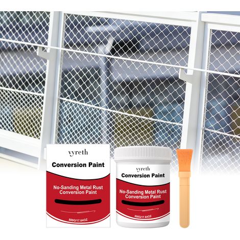 Metallrostentferner, Farbe zur Reinigung und Pflege von Rostflecken an Eisentoren, Geländern und Stahlprodukten wasserfest und leicht anzuwenden – 500 g × 1, Pinsel × 1 -- BIEMMEDUE (1/5)