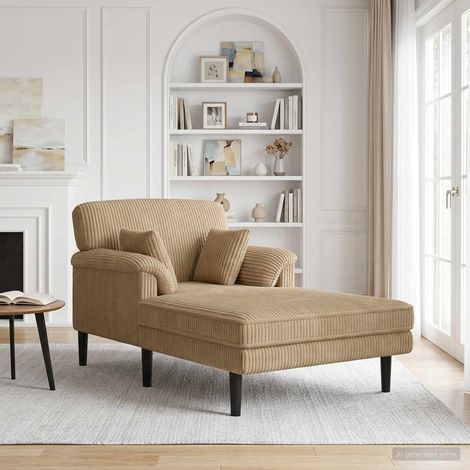 vidaXL Chaise longue Gris topo Tela de pana (1/5)
