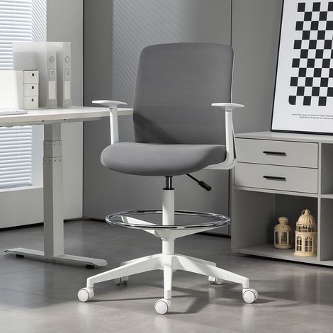 Schreibtischstuhl, drehbar, rollbar, Netzrücken, Schaumstoffkissen, Grau