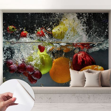 Fotomurale adesivo stickers - per camera da letto - per corridoio - decorazione casa moderna Frutta nell'acqua 208x146 cm (1/5)