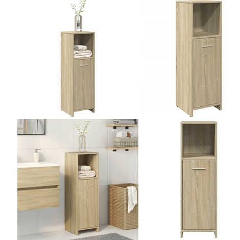 vidaXL Badezimmerschrank Sonoma-Eiche 30x30x95 cm Holzwerkstoff
