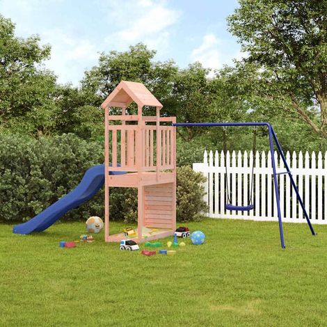Aire de jeux extérieure : Aire de jeux d'extérieur bois massif de douglas jeu extérieur enfant, aire de jeu jardin, balançoire enfant , pour jardin, usage domestique , enfant 3-8 ans (1/5)