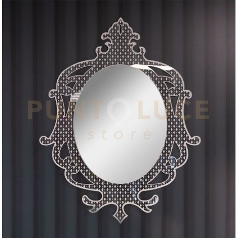 SPECCHIO DA PARETE MADAME CON DECORAZIONI IN CRISTALLO ACRILICO SENZA LUCI