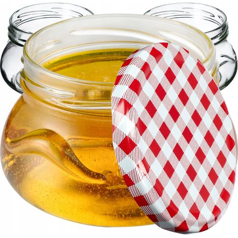 KADAX 10x Einmachgläser 300 ml aus Glas für Konserven, Honig, Marmelade + Deckel Fi82