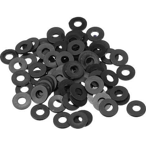 M4 Nylon Flat Washer 4mm ID 10mm OD 1mm Thickness Black (1/5)