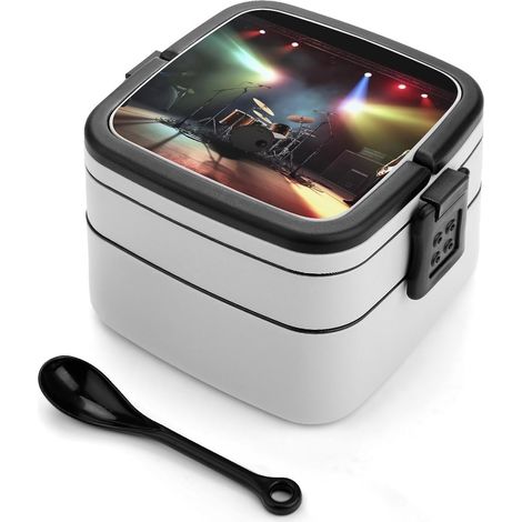Boîte à bento empilable pour adultes, style rock, étanche, grande (1/5)