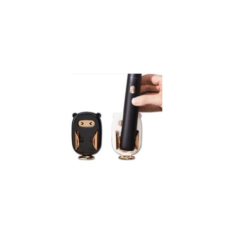 Soporte para cepillo de dientes eléctrico, paquete de 2, para montaje en pared (negro + blanco) - Crezuo (1/4)