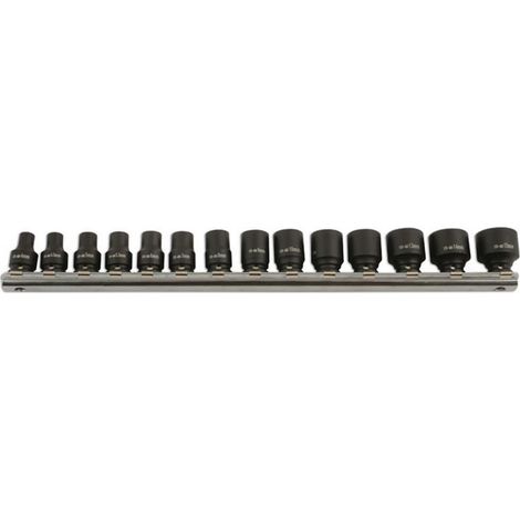 Douilles a choc courtes laser tool 1/4 - jeu de 14 douilles