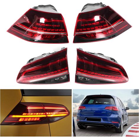 Eosnow – Feux arrière LED dynamiques rouge foncé – Étanchéité IP67 – Installation plug and play – Compatible MK7/7.5 R 2013-2020