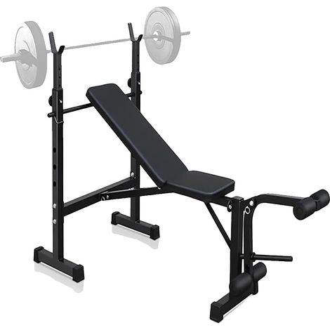 Banc de musculation réglable, coussin en cuir souple, design pliable, capacité de 400 lbs, 7 positions réglables, patins antidérapants (1/5)