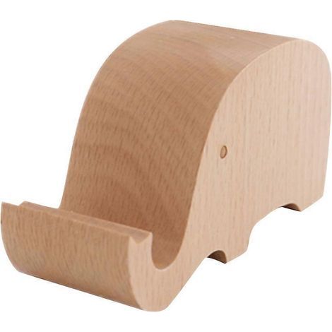 Elefantenförmiger Handyständer aus Holz, dekorativer Tisch-Handyständer, Smartphone-Ständer (1/4)
