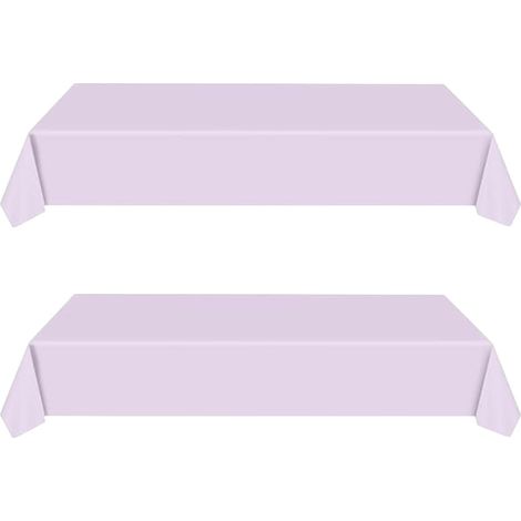 Lot de 2 nappes violettes claires jetables 137x274cm, imperméables, pour anniversaires, mariages, pique-niques, Noël. (1/5)