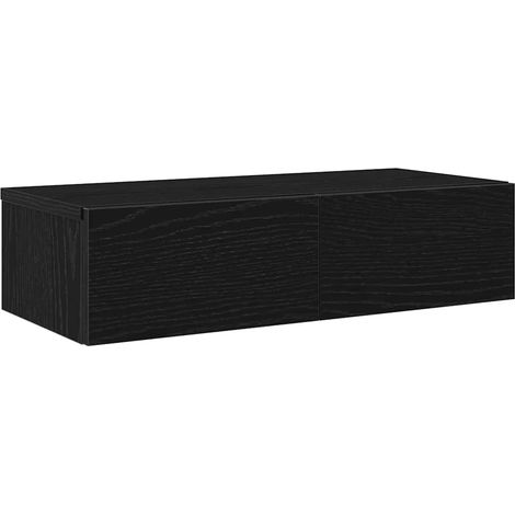 Maison Exclusive - Wandregal mit Schubladen Schwarz 60x26,5x15 cm