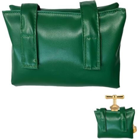 Couvercle Antigel pour Robinet Extérieur Vert Cuir,Housse de Protection Imperméable pour Robinet,Housse Isolante Extérieure Jardin Protection Contre Le Gel en Hiver Sac Vent Résistant