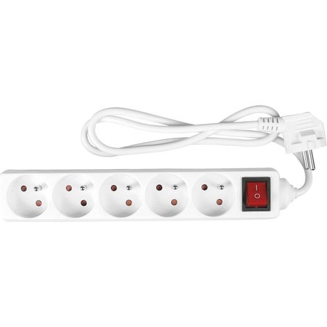EXPERT LINE - MULTIPRISE ÉLECTRIQUE 5 PRISES, PRISE MULTIPLE - BLOC MULTIPRISE ÉLECTRIQUE 5 PRISES + INTERRUPTEUR, RALLONGE MULT (1/5)