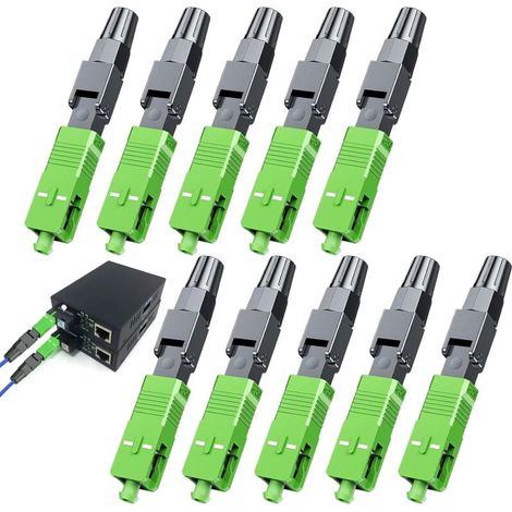 Connecteur fibre optique SC rapide monomode – 10 pièces, sans soudure, compatible interface FC, pour installation facile