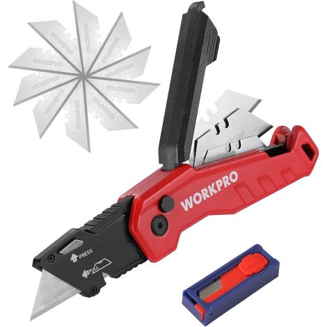 Cutter pliant aluminium, 13 lames SK5, clip ceinture, rangement lames (1/5)