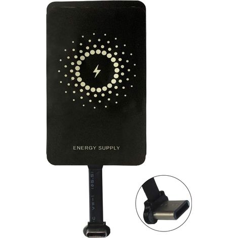 Chargeur sans Fil USB Type C 1300mA Magic Tag Super Rapide Qi Récepteur et Adaptateur Compatible avec Google Pixel, Samsung, Huawei, LG, Sony, Motorola, Nokia, etc (Longue, Plastique) (1/5)