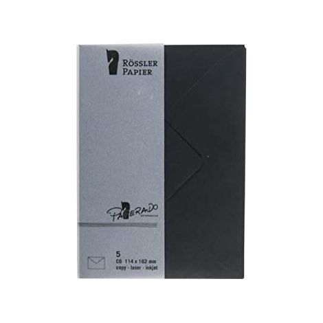 Enveloppe c6 papier ministre 5 pcs. noir