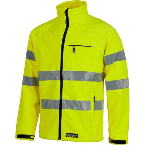 Chaqueta Workshell de alta visibilidad con reflectantes en pecho y mangas WORKTEAM S9535 3XL Amarillo A.V. (1/3)