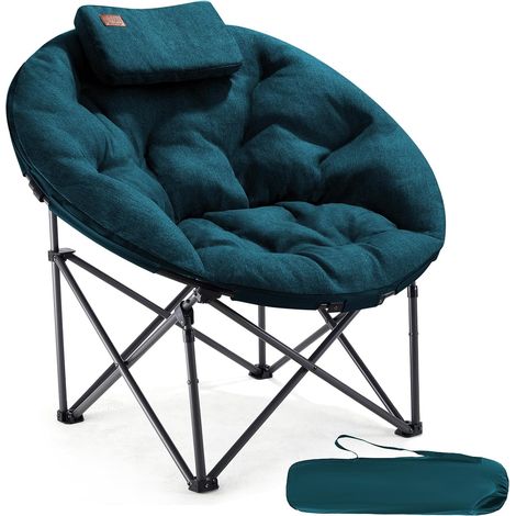 Luxus Moonchair Chaise de Camping XXL Pliable Ronde - Charge 150 kg, Épaisse et Surdimensionnée pour l'Extérieur, le Jardin