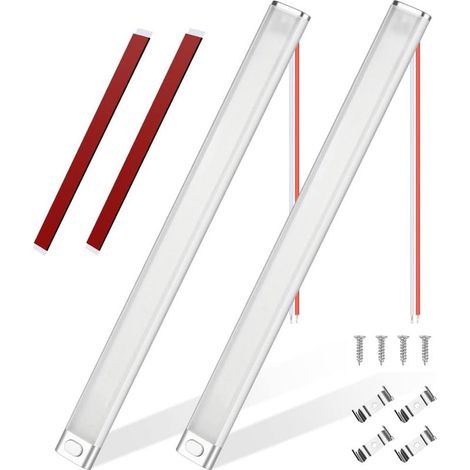 Barre de Lumière Intérieure à LED, 2PCS 12V 40cm Barre Lumineuse Intérieure 168LED avec Interrupteur on/Off, 2000LM Blanche Barre de Bande Lampe pour Voiture/Camion/Camping-Car/Bateau/Van (1/5)