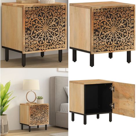 Table de chevet 40x33x46 cm Bois de manguier solide - Table De Chevet - Table Nuit - Meuble Retro - Meuble Chambre - Bois De Manguier - Home & Living (1/5)