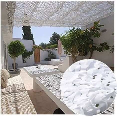 Filet de Camouflage - Voile d'ombrage rectangulaire - Blanc - 3x3m (1/4)