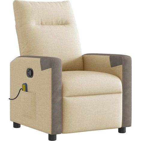 Chaise longue de massage ergonomique en tissu doux – Réglable, design moderne, couleur beige – Idéale pour détente, spa à domicile et soulagement des tensions (1/5)