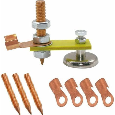 Pince de Masse Magnétique pour Soudage avec 4 Tiges Conductrices et 5 Serre-fils (1/4)