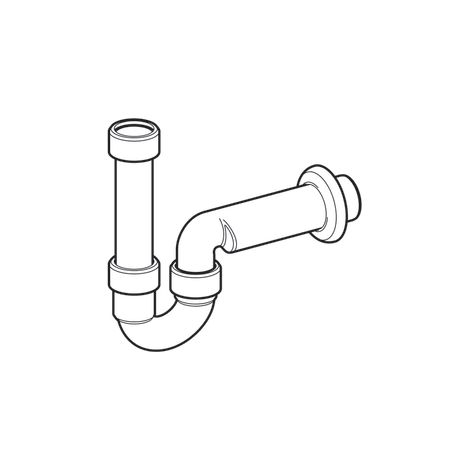 Geberit Accessoires - Siphon en tube pour appareils, d 40 mm, blanc alpin 152.704.11.1 (1/3)