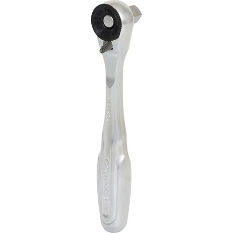 Kstools – Cliquet réversible 1/4' avec adaptateur pour douilles – Normes DIN 3120 et ISO 1174 – Angle de retour 6° – Longueur 100 mm – Acier chromé mat (1/7)