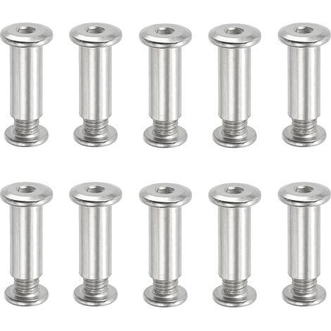 10 Pièces Vis de Connexion M8 × 30 mm, 304 Acier Inoxydable Connecteurs d'armoire (1/5)