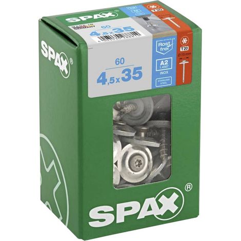 SPAX 4587000450357 Vite spengler 4.5 mm 35 mm T-STAR plus Acciaio inox A2 60 pz. (1/5)
