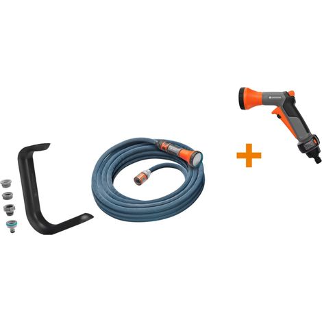 Gardena Textilschlauch Liano Xtreme mit TapFix 13 mm (1/2) 10 m inkl. Bewässerungsbrause AquaCount Gartenschlauch