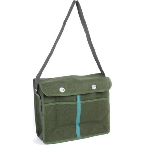 Verstellbarer Schultergurt 4 Taschen Army Green Elektriker Werkzeughalter Sac en toile