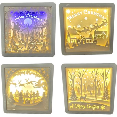 MIX 4 QUADRETTI A LED BIANCO 16X16CM A BATTERIA (1/2)