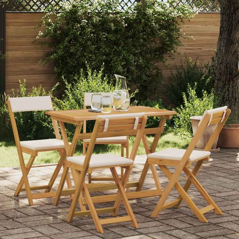 Sillas Bistro de Exterior 4 pcs Crema 40 x 53 x 80 cm