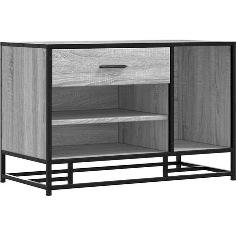 Maison Exclusive - Panca Portaoggetti Grigio Sonoma Legno Multistrato e Metallo