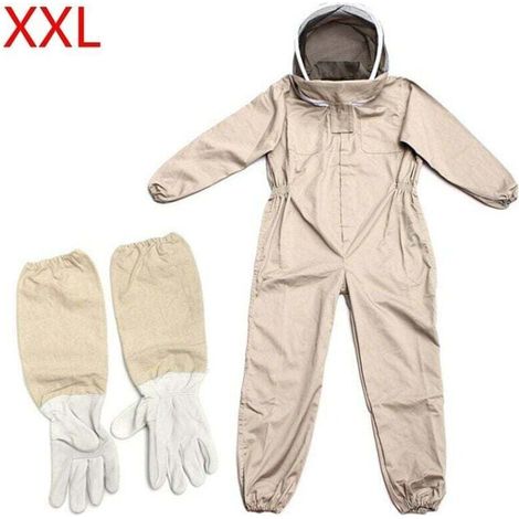 Enowelir Combinaison Apiculture Protection Intégrale Gants Débutants Taille XXL Couleur Marron (1/4)