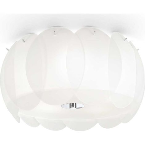 Ideal Lux Ovalino - Plafón de techo pequeño de 5 luces Blanco, E27