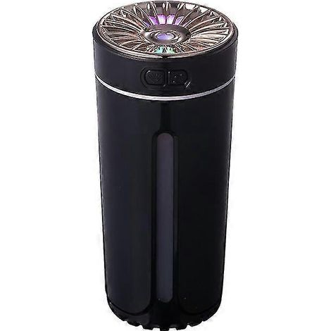 Tragbarer 300-ml-Ultraschall-Luftbefeuchter, kabelloser Auto-Lufterfrischer, Nebelmaschine mit Licht, Raumduftdiffusor – Schwarz (1/5)