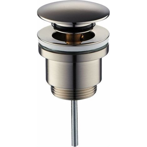 Bonde de lavabo 40mm – Mécanisme à clapet – Acier inoxydable brossé – Évacuation standard – Hauteur 10cm – Tecom (1/5)