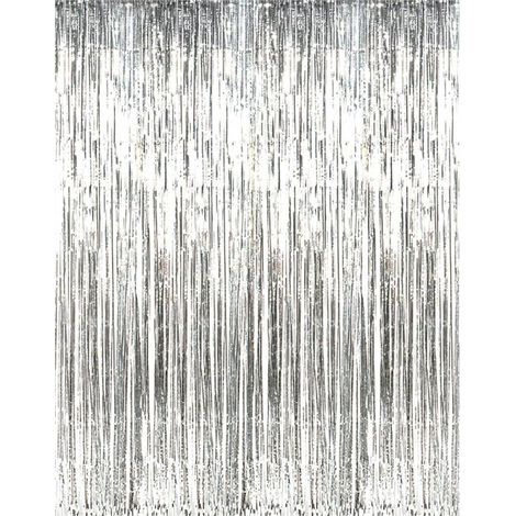 Fringe Rideau Décor Festif - 1 x 3 M - Feuille Métallique Dorée - Pour Arrière-plan Photo Mariage Anniversaire (1/5)