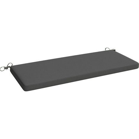 Cojín para banco de exterior, repelente al agua, 110 x 46 cm, gris oscuro.