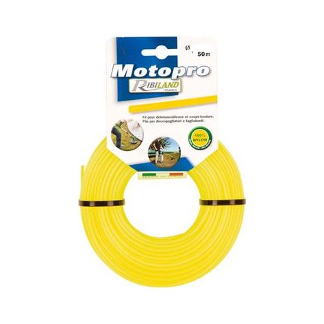 Fil rond 50m diamètre 3,3mm jaune motopro pour tête de débroussailleuse (1/2)